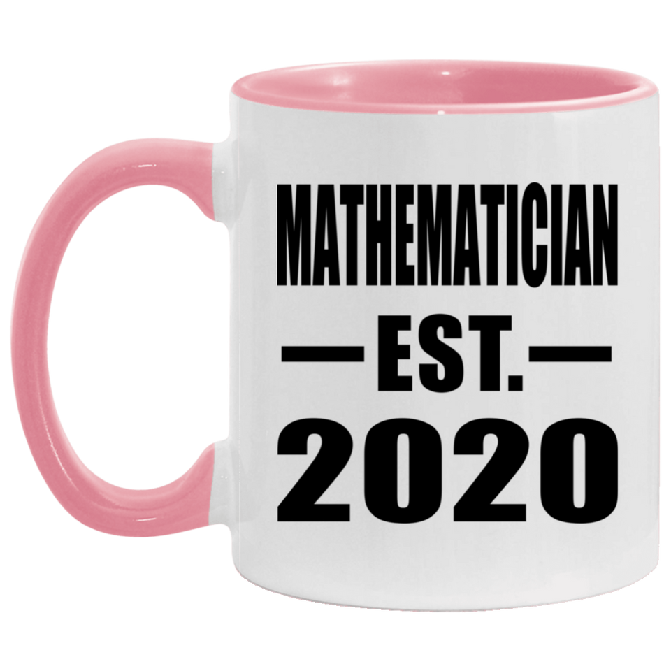 Mathematician Established EST. 2020 - 11oz Accent Mug Pink