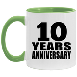 10th Anniversary 10 Years - 11oz Accent Mug Green