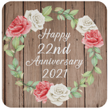 Happy 22nd Anniversary 2021 - Drink Coaster B