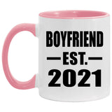 Boyfriend Established EST. 2021 - 11oz Accent Mug Pink
