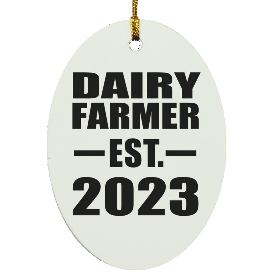 Dairy Farmer Established EST. 2023 - Oval Ornament