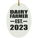 Dairy Farmer Established EST. 2023 - Oval Ornament