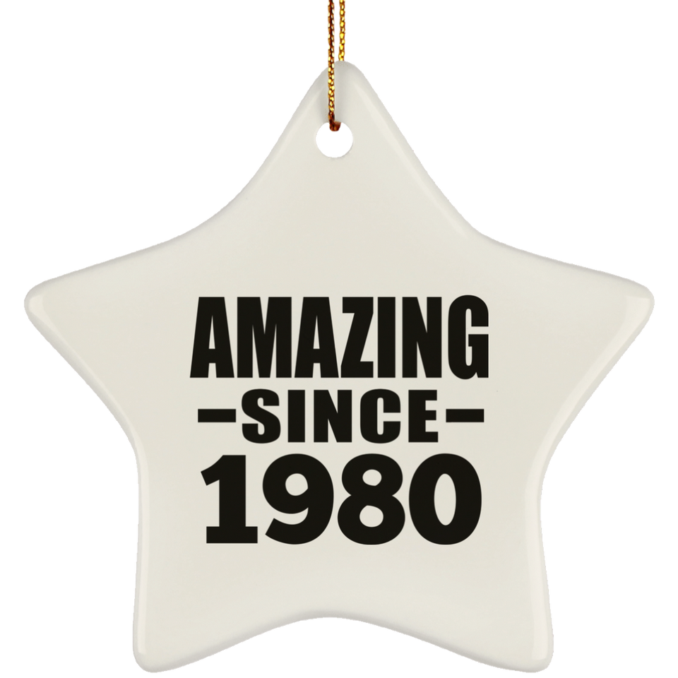 44th Birthday Amazing Since 1980 - Star Ornament