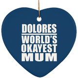 Dolores World's Okayest Mum - Heart Ornament