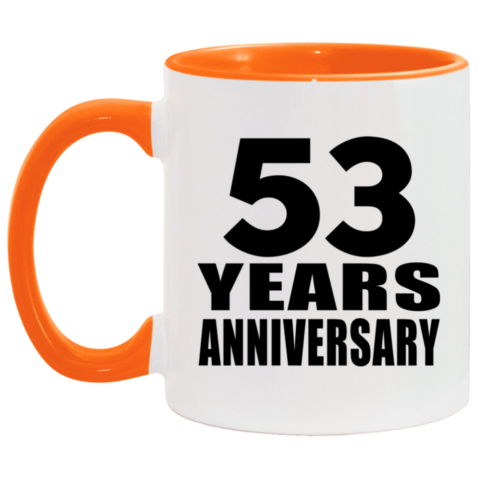 53rd Anniversary 53 Years - 11oz Accent Mug Orange
