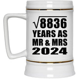 94th Anniversary Square Root of 8836 Years As Mr & Mrs 2024 - Beer Stein