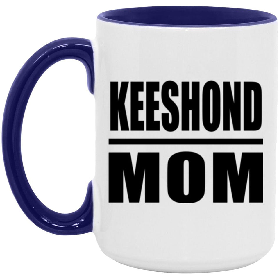Keeshond Mom - 15oz Accent Mug Purple