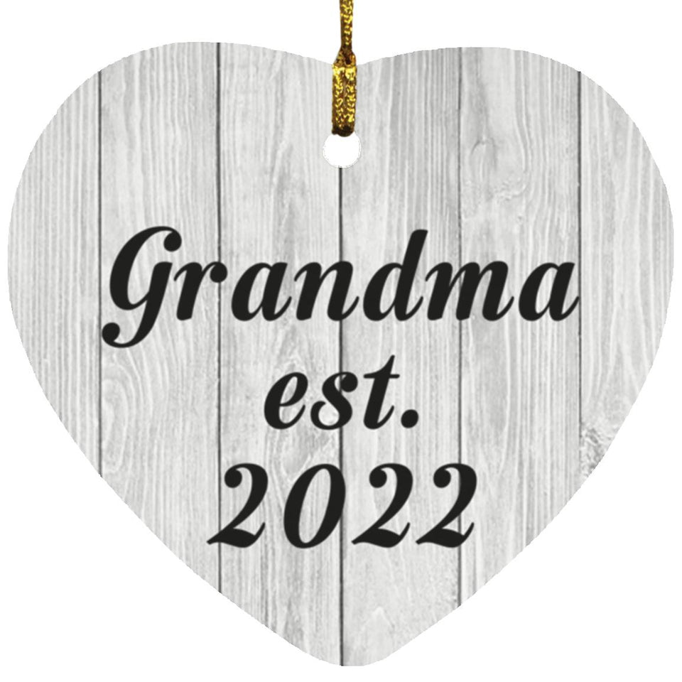 Grandma Established Est. 2022 - Heart Ornament F