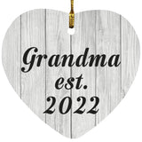 Grandma Established Est. 2022 - Heart Ornament F