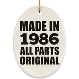 38th Birthday Made in 1986 All Parts Original - Oval Ornament
