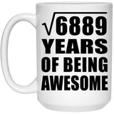 83rd Birthday Square Root of 6889 Years of Being Awesome - 15oz Coffee Mug