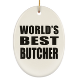 World's Best Butcher - Oval Ornament