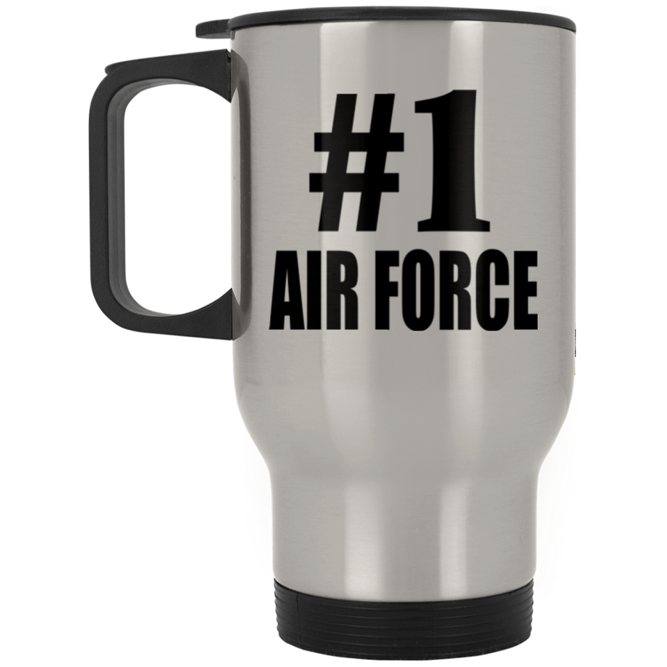 Number One #1 Air Force - Silver Travel Mug