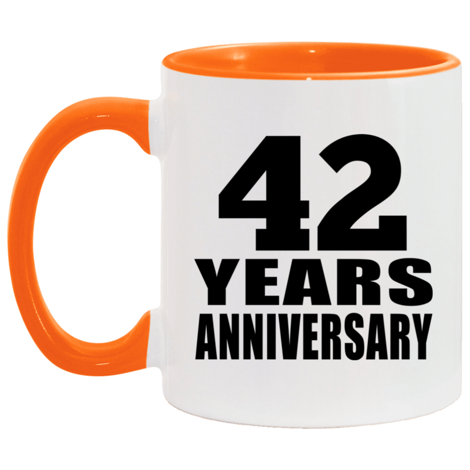 42nd Anniversary 42 Years - 11oz Accent Mug Orange