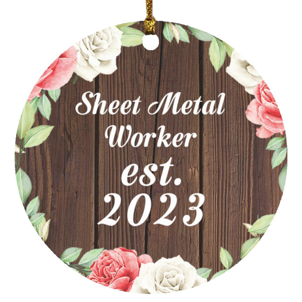 Sheet Metal Worker Established Est. 2023 - Circle Ornament A
