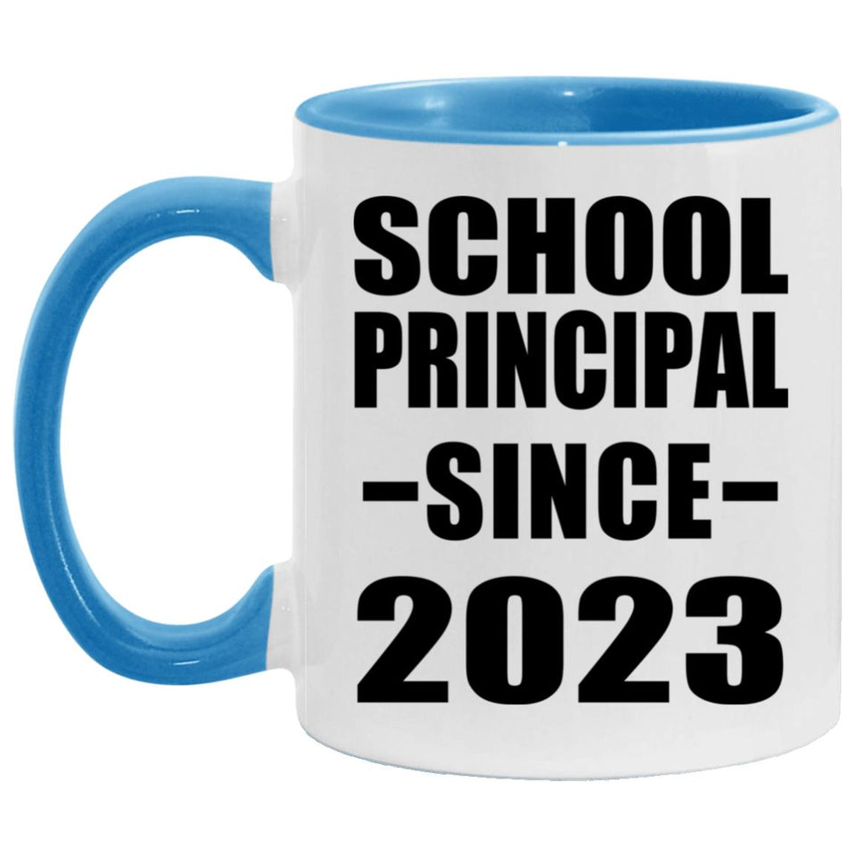 School Principal Since 2023 - 11oz Accent Mug Blue