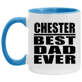 Chester Best Dad Ever - 11oz Accent Mug Blue