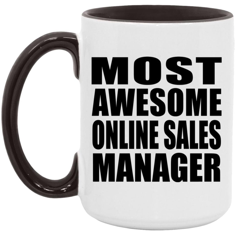 Most Awesome Online Sales Manager - 15oz Accent Mug Black