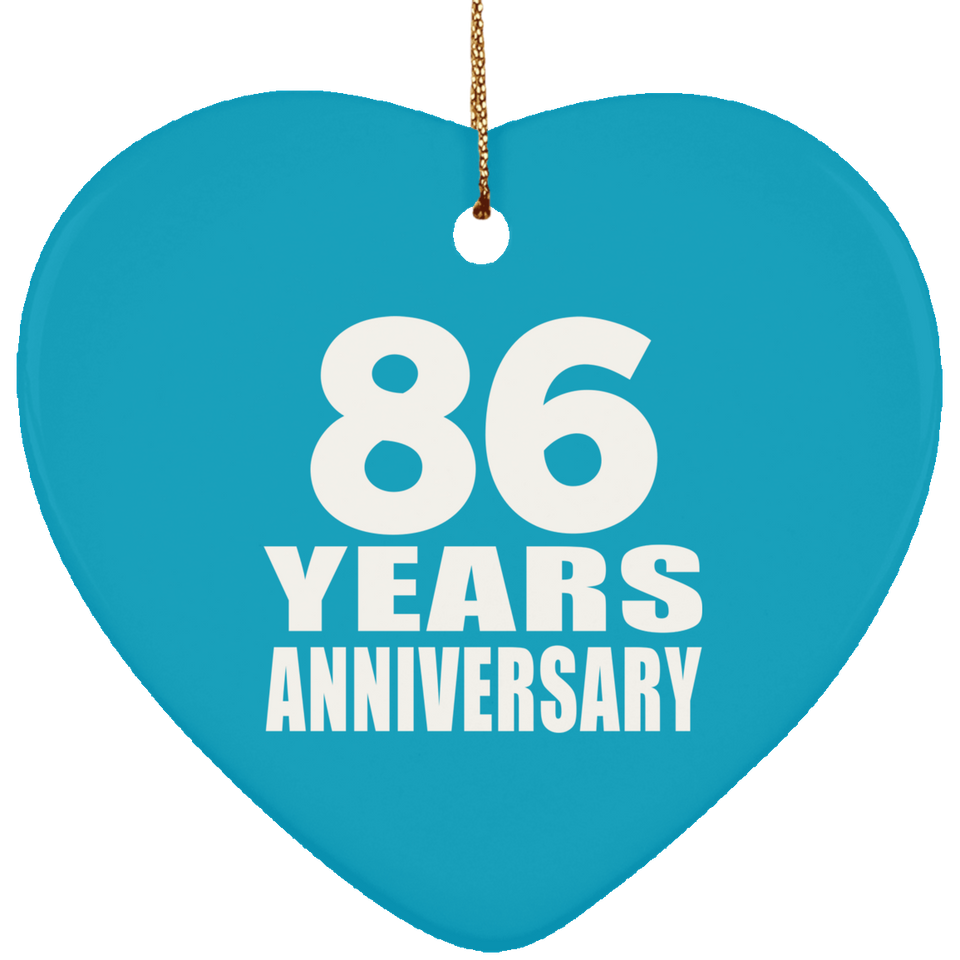 86th Anniversary 86 Years - Heart Ornament