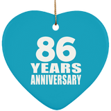86th Anniversary 86 Years - Heart Ornament