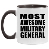 Most Awesome Military General - 11oz Accent Mug Black