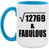 113th Birthday Square Root of 12769 & Fabulous - 15oz Accent Mug Blue