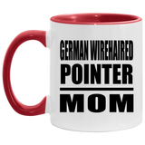 German Wirehaired Pointer Mom - 11oz Accent Mug Red