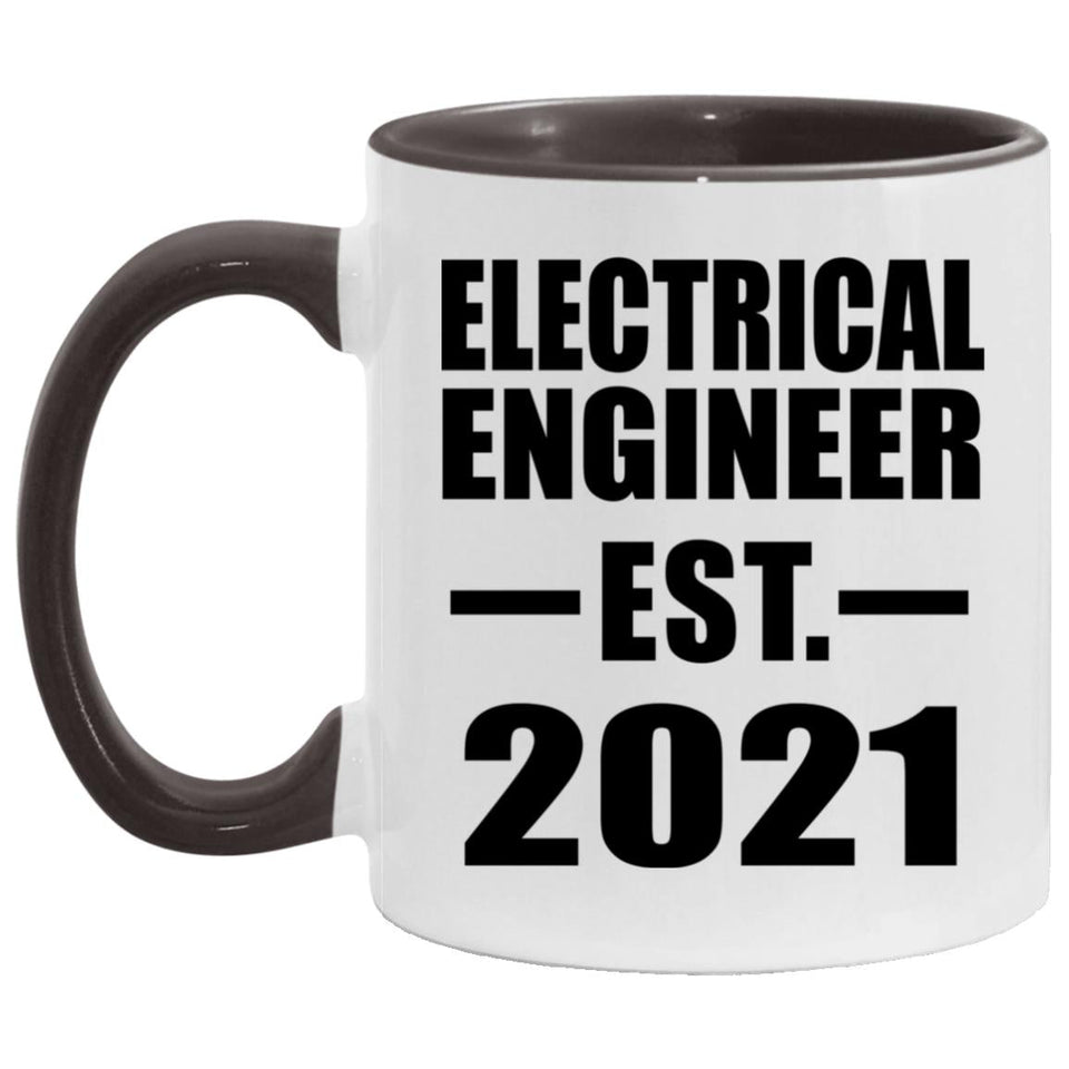 Electrical Engineer Established EST. 2021 - 11oz Accent Mug Black