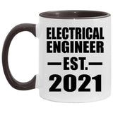 Electrical Engineer Established EST. 2021 - 11oz Accent Mug Black
