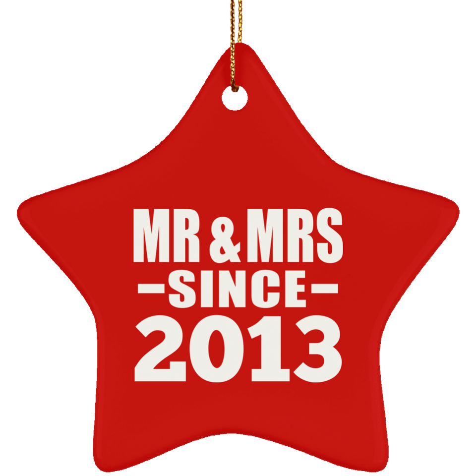 11th Anniversary Mr & Mrs Since 2013 - Star Ornament