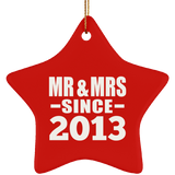 11th Anniversary Mr & Mrs Since 2013 - Star Ornament