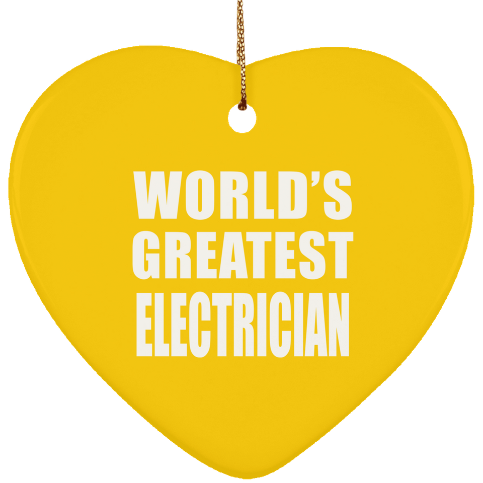 World's Greatest Electrician - Heart Ornament