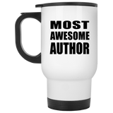 Most Awesome Author - White Travel Mug
