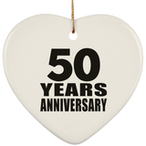 50th Anniversary 50 Years - Heart Ornament