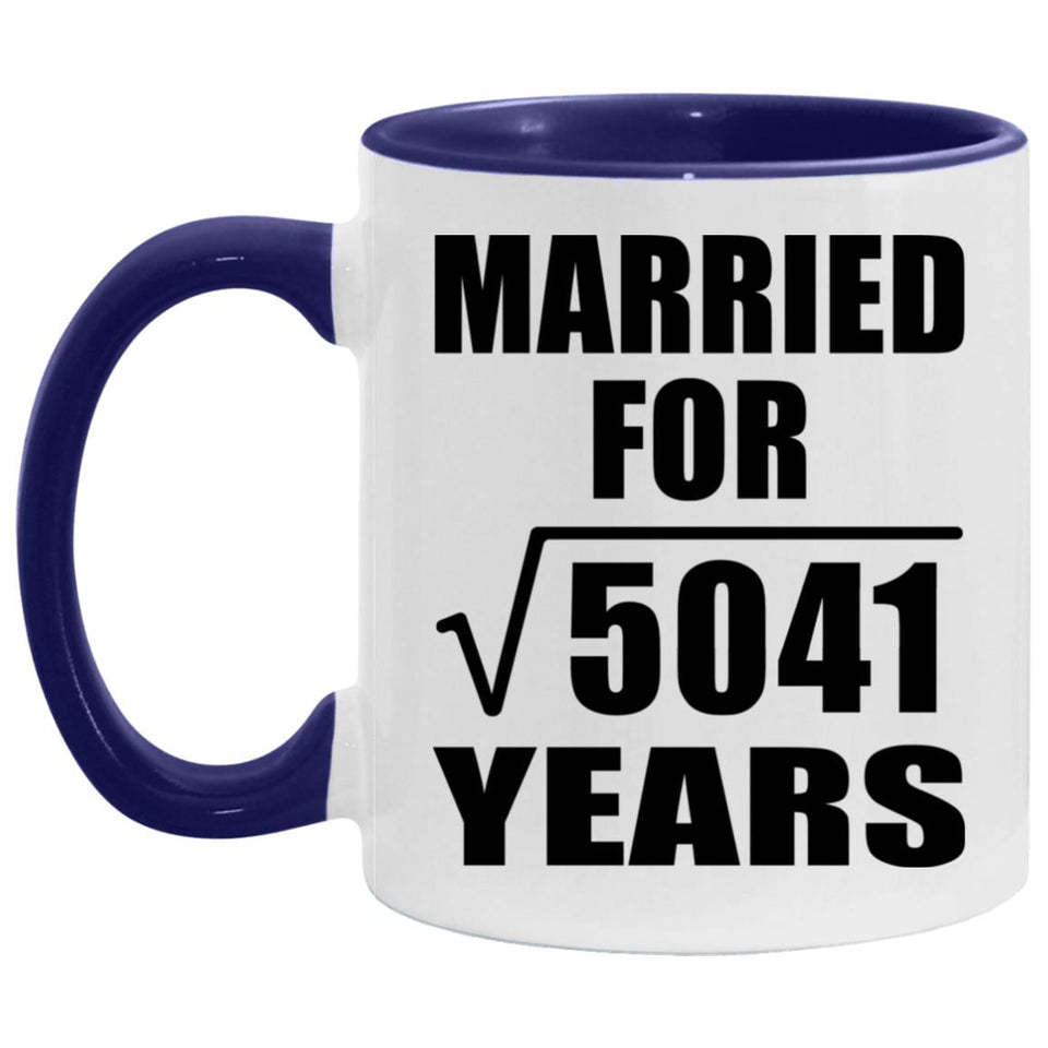 71st Anniversary Married For Square Root of 5041 Years - 11oz Accent Mug Purple