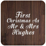 First Christmas As Mr & Mrs Hughes - Drink Coaster D