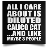 All I Care About Is Diluted Calico Cat - Poster Square