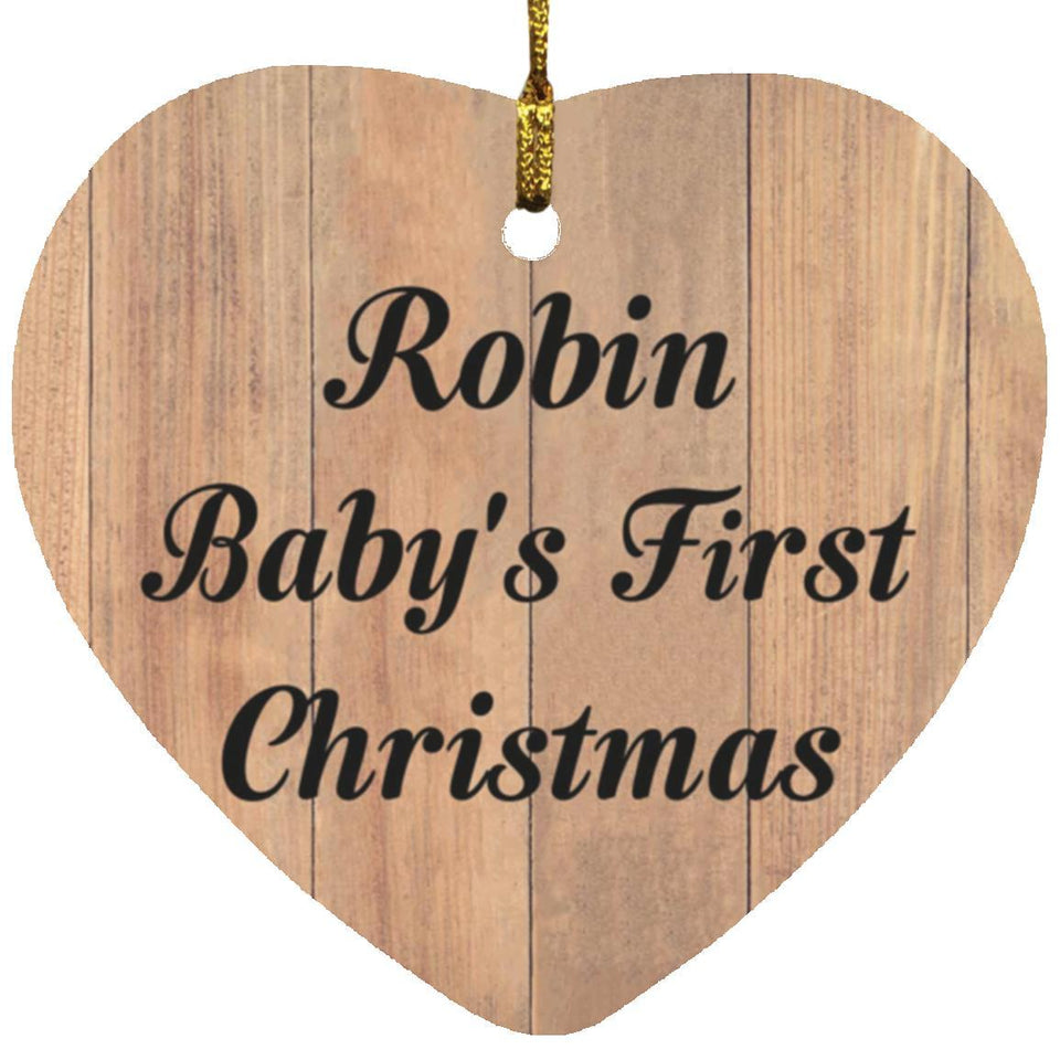 Robin Baby's First Christmas - Heart Ornament C