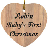Robin Baby's First Christmas - Heart Ornament C