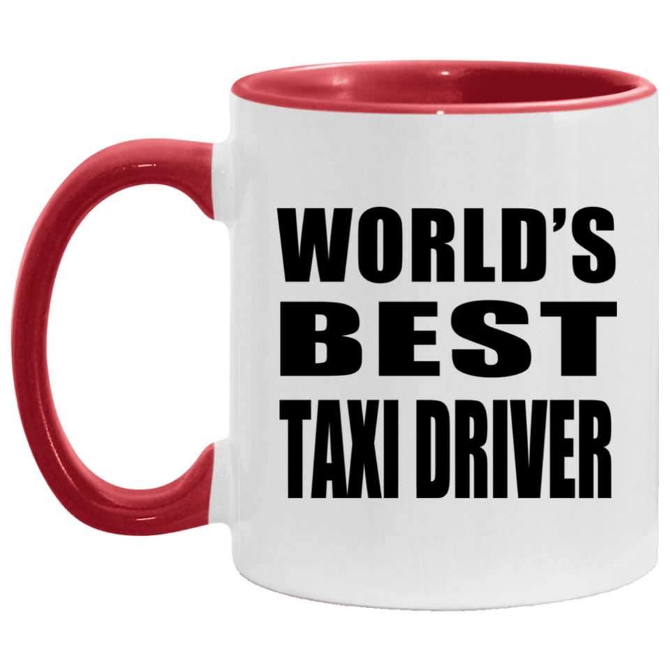 World's Best Taxi Driver - 11oz Accent Mug Red