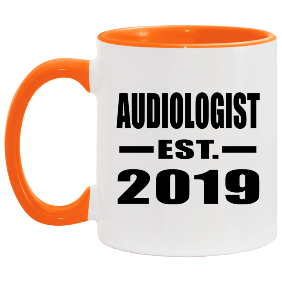 Audiologist Established EST. 2019 - 11oz Accent Mug Orange