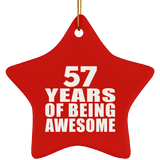 57th Birthday 57 Years Of Being Awesome - Star Ornament
