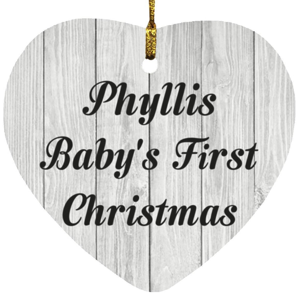 Phyllis Baby's First Christmas - Heart Ornament F