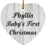 Phyllis Baby's First Christmas - Heart Ornament F