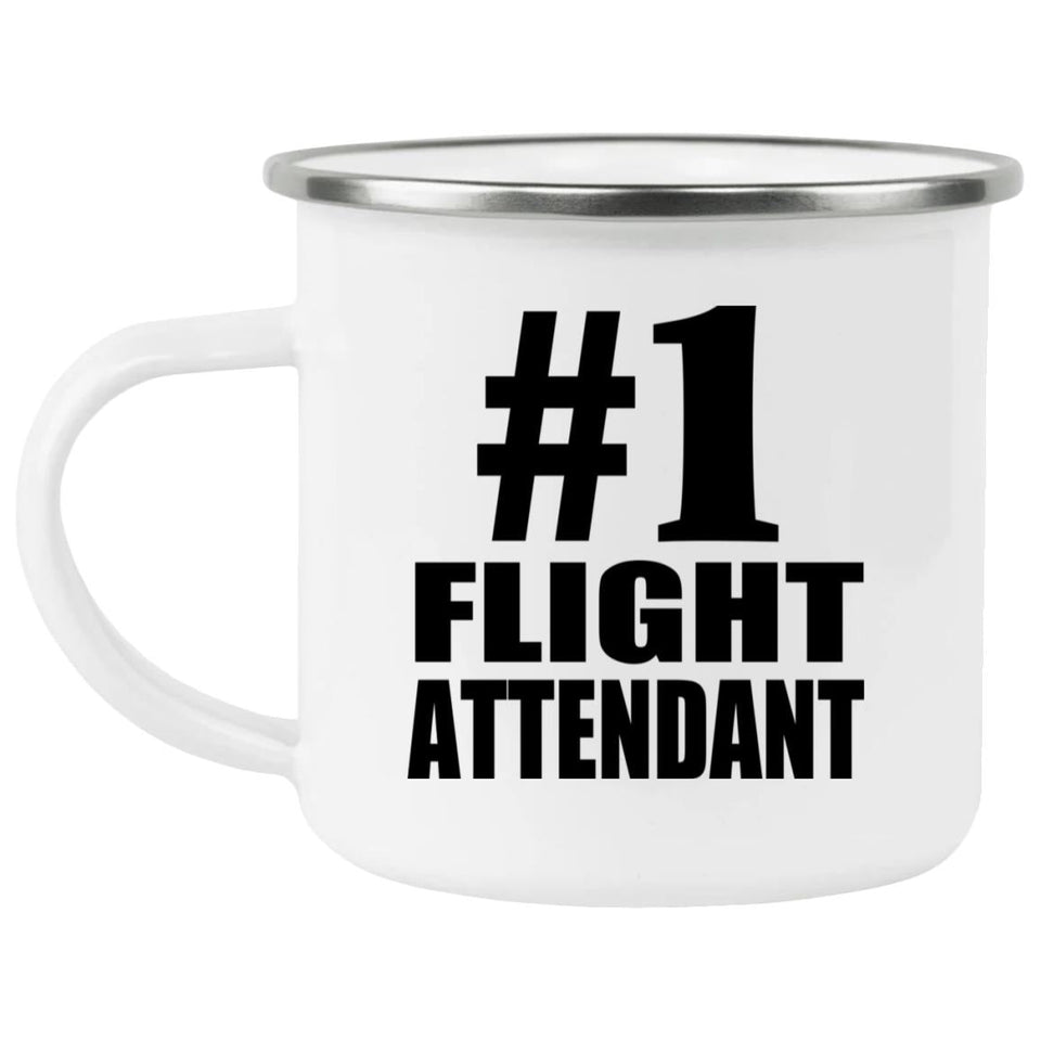 Number One #1 Flight Attendant - 12oz Camping Mug