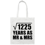 35th Anniversary Square Root of 1225 Years As Mr & Mrs - Tote Bag White