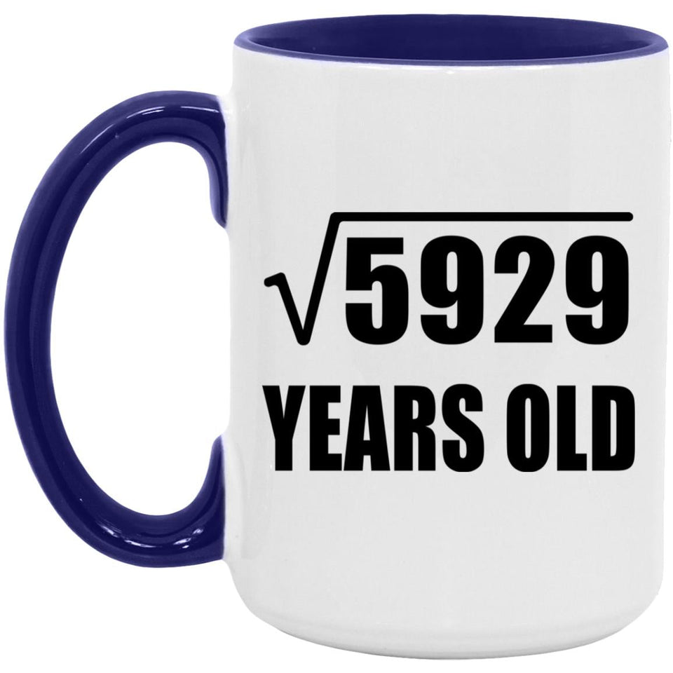 77th Birthday Square Root of 5929 Years Old - 15oz Accent Mug Purple