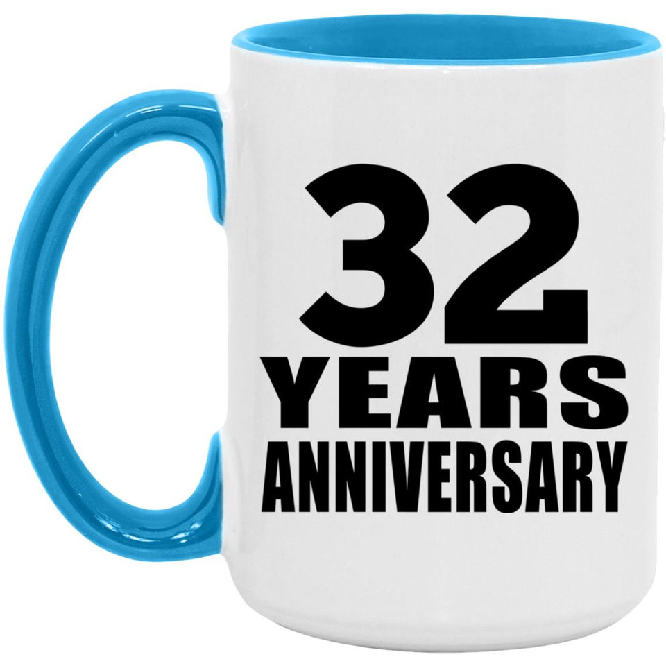 32nd Anniversary 32 Years - 15oz Accent Mug Blue