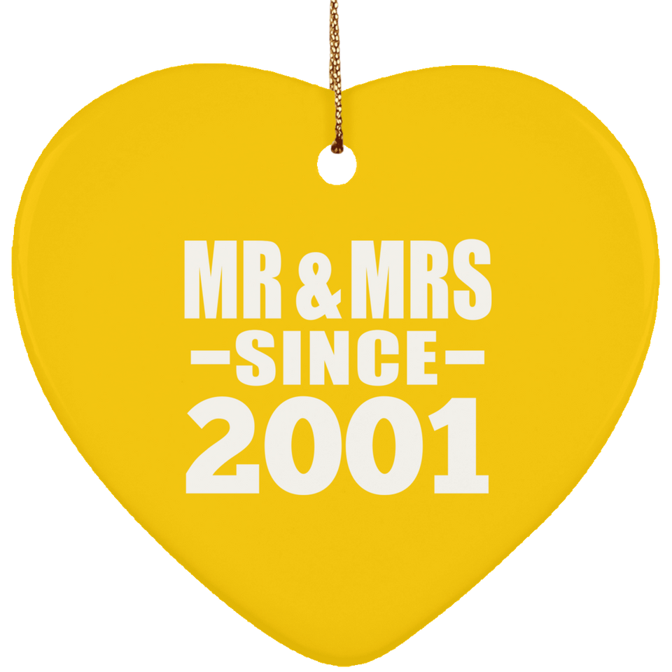 23rd Anniversary Mr & Mrs Since 2001 - Heart Ornament