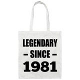 43rd Birthday Legendary Since 1981 - Tote Bag White